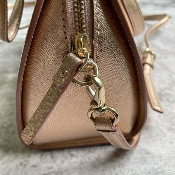 Kate Spade ✨ Laurel Way Mini Reiley Genuine Leather Crossbody Bag - Rose Gold - Picture 4 of 12